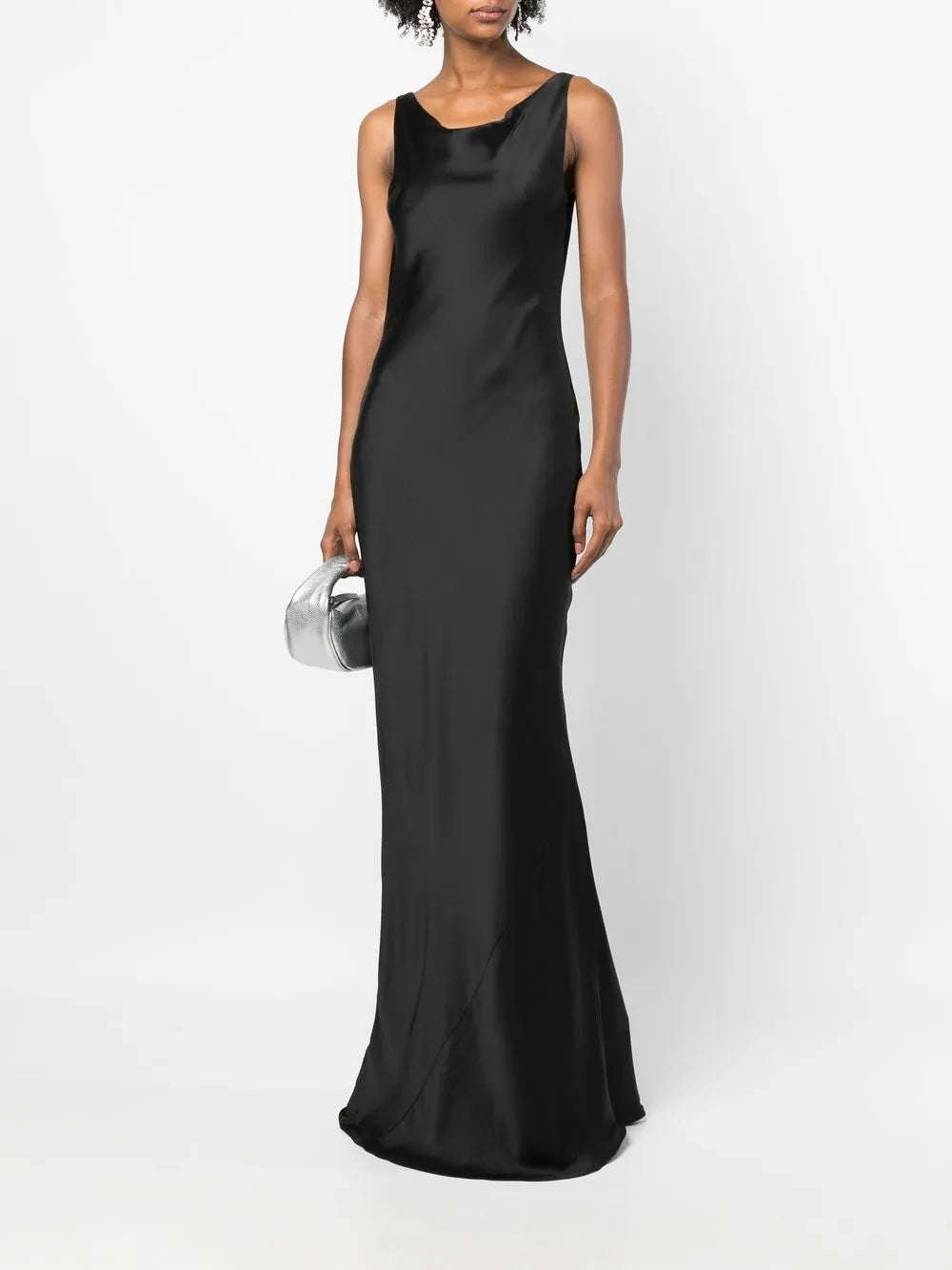 Cowl-Neck Satin Gown