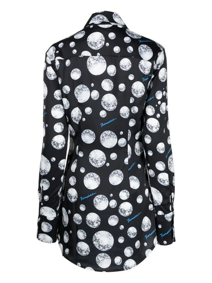 Disco-Ball Print Long-Sleeve Shirt