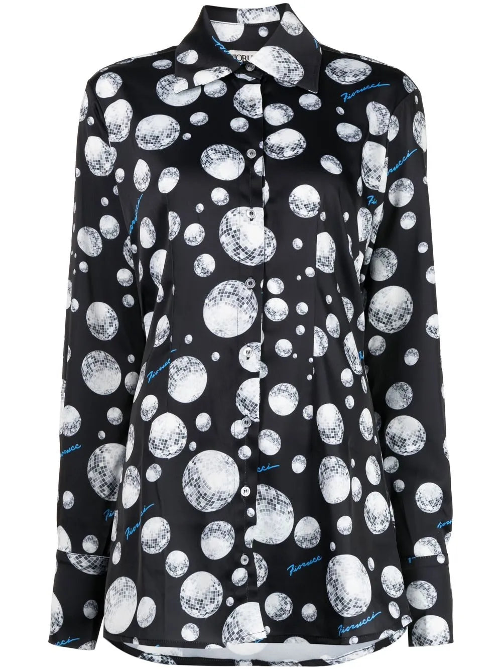 Disco-Ball Print Long-Sleeve Shirt