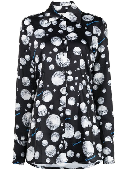 Disco-Ball Print Long-Sleeve Shirt