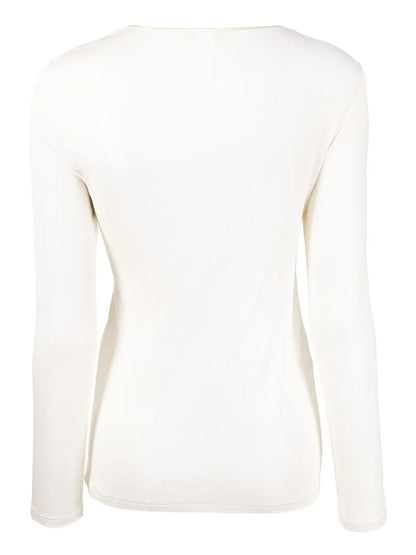Long-Sleeve Silk Top