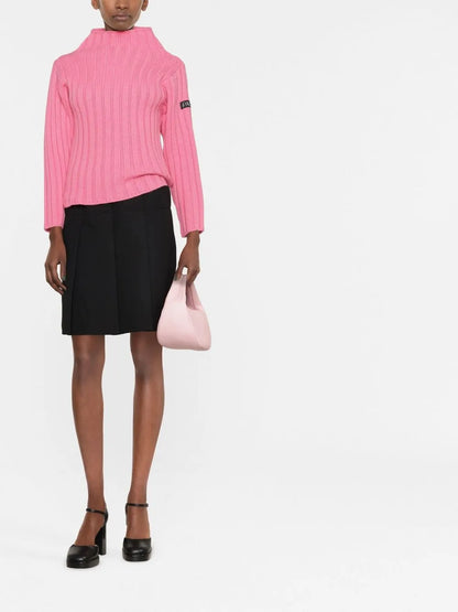 Logo-Patch Ribbed-Knit Jumper