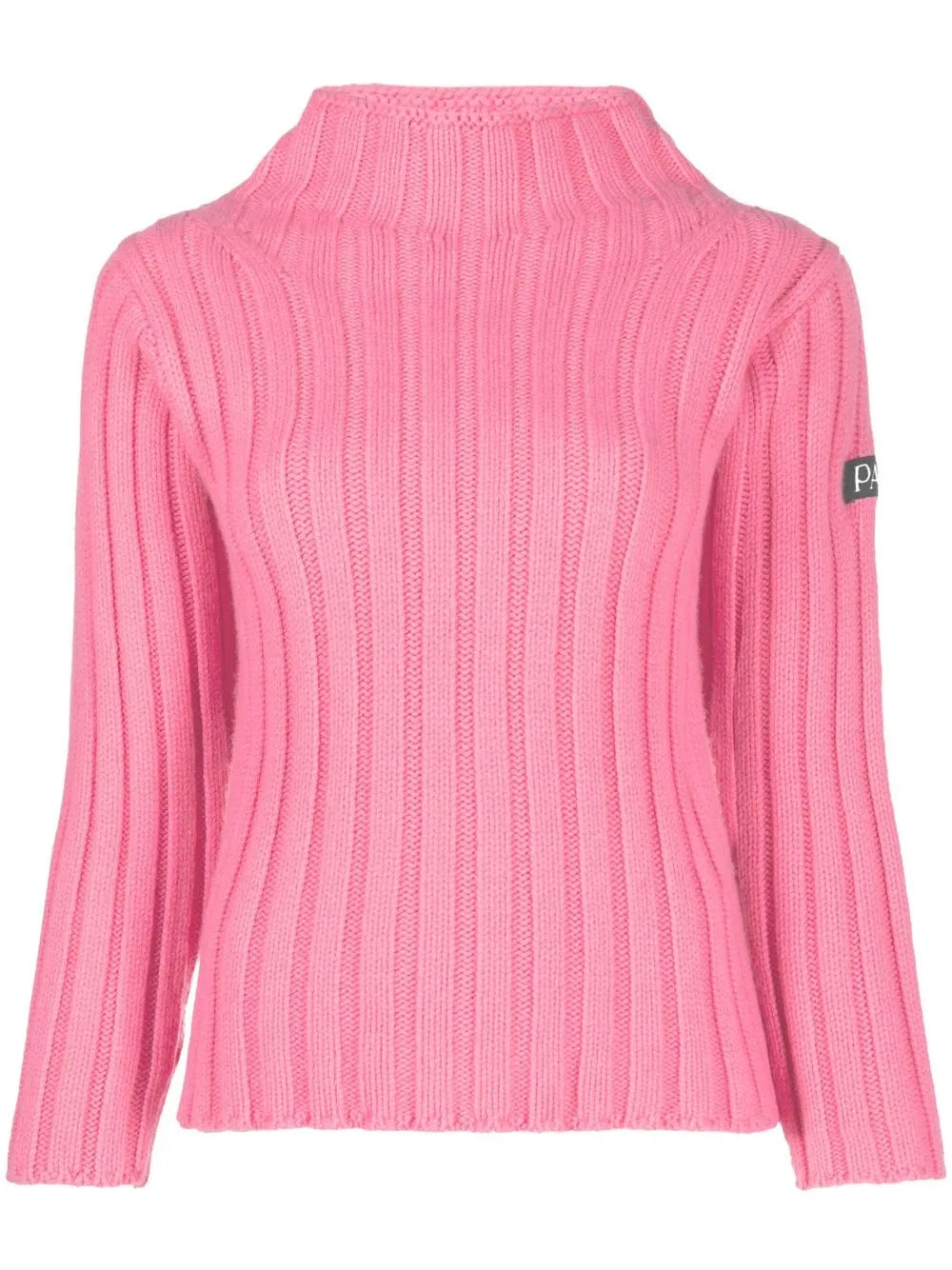 Logo-Patch Ribbed-Knit Jumper