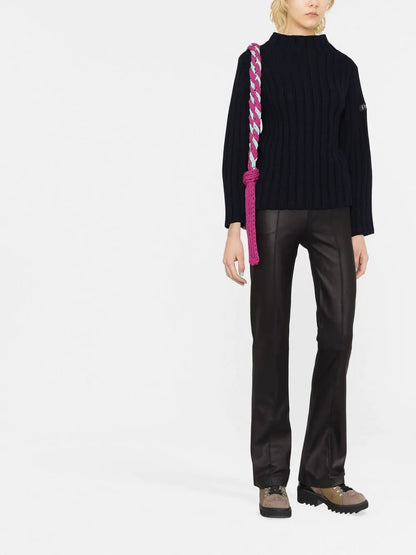 Logo-Patch Ribbed-Knit Jumper