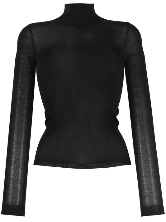 Semi-Sheer Merino Knit Top