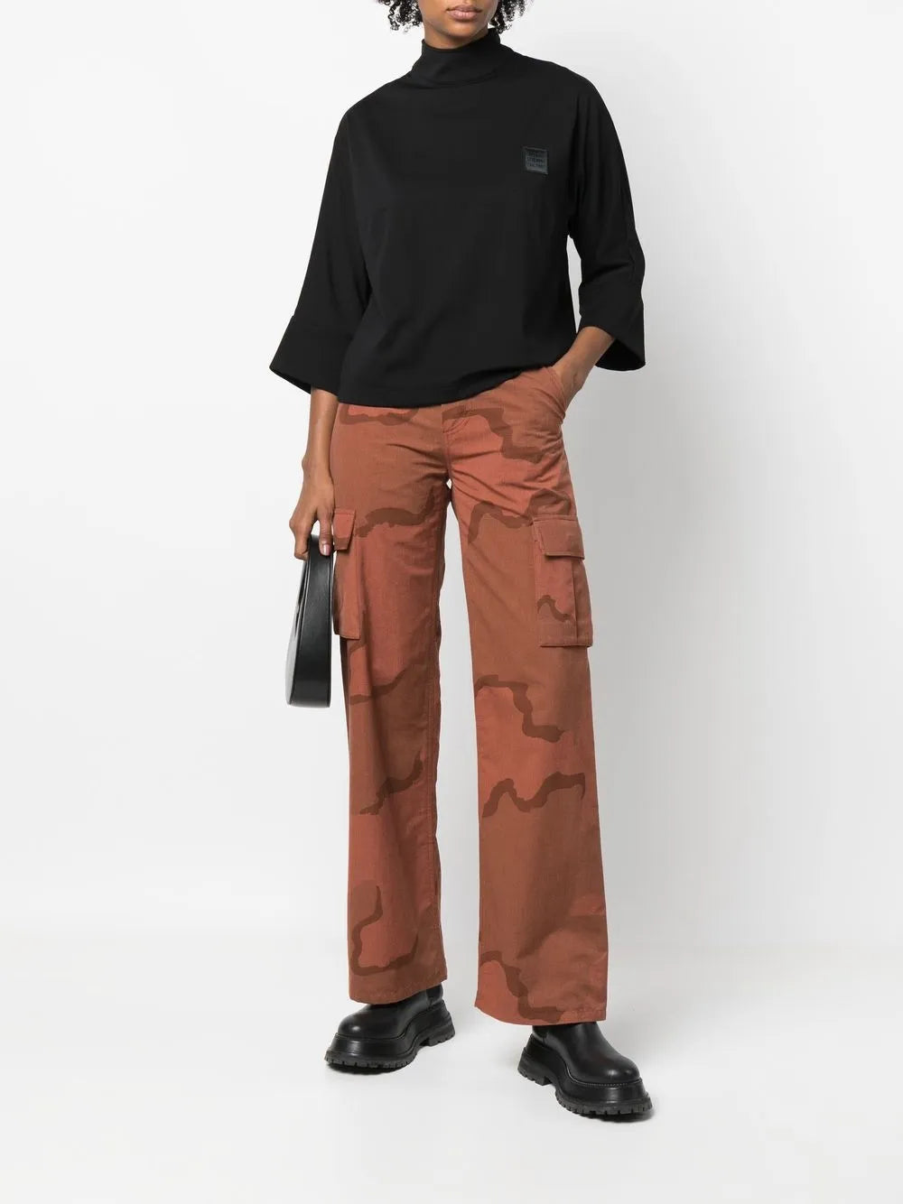 Logo-Patch High-Neck Jersey Top