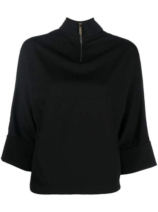 Logo-Patch High-Neck Jersey Top
