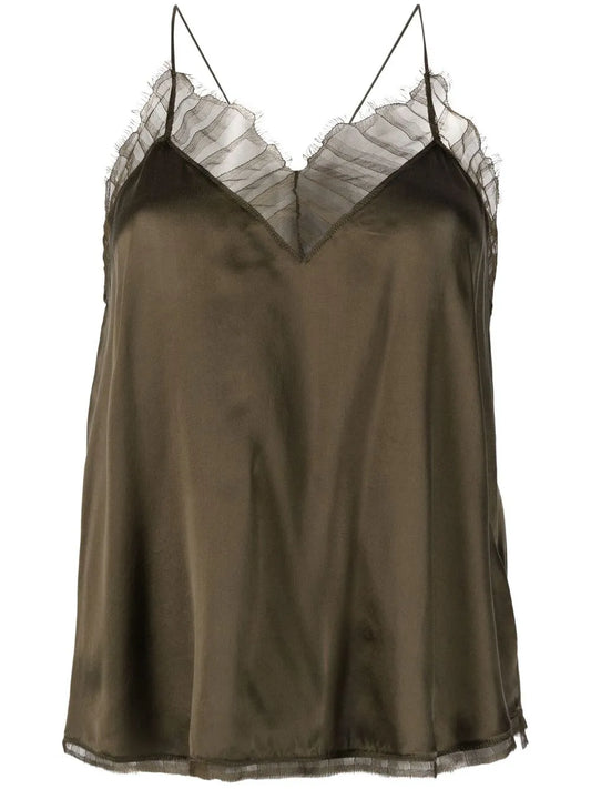 V-Neck Silk Vest Top