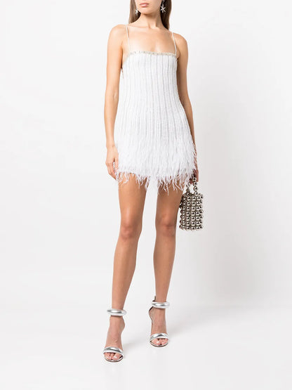 Rubina Sequin Feather Embellished Dress