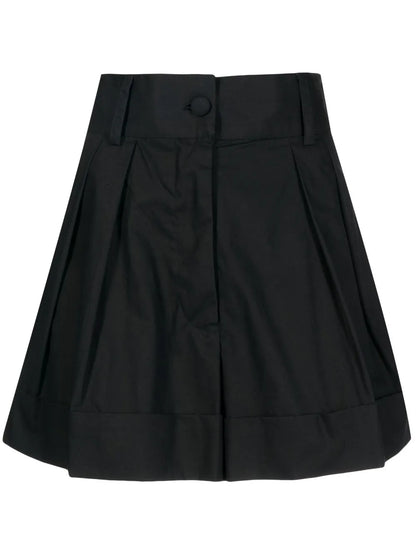 Pleated High-Waist Shorts