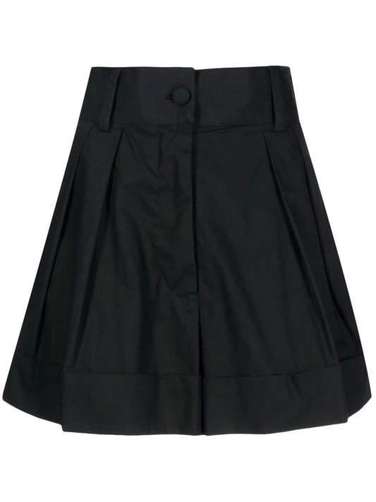 Pleated High-Waist Shorts