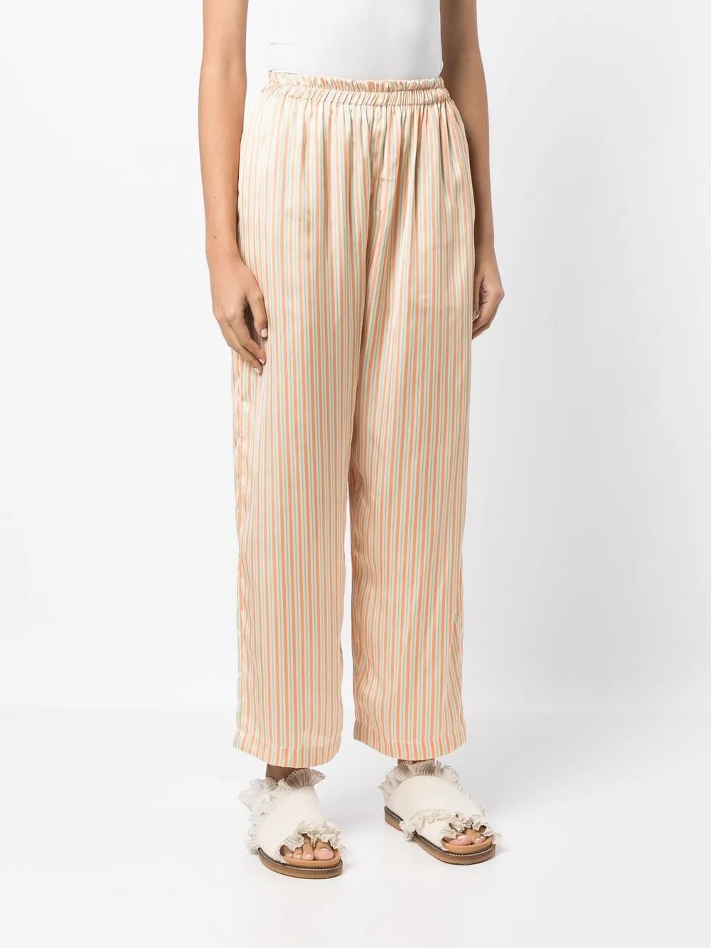 Stripe-Print Straight-Leg Trousers