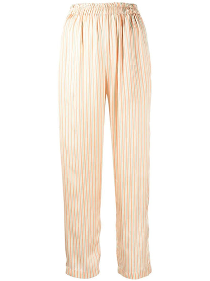 Stripe-Print Straight-Leg Trousers