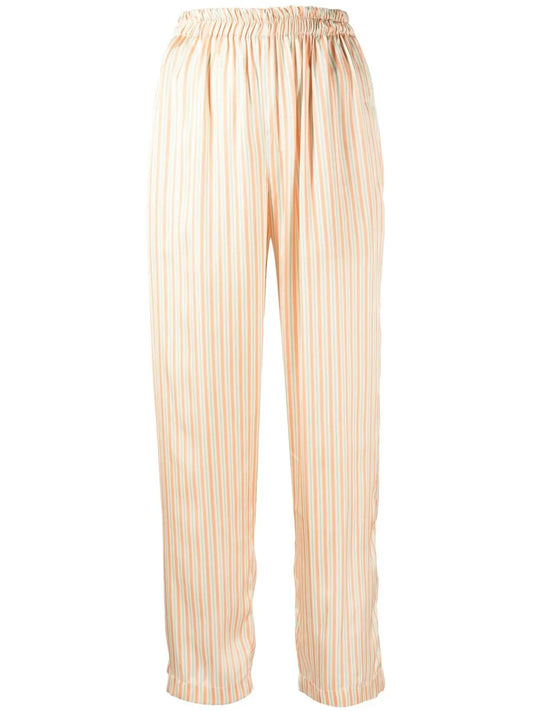Stripe-Print Straight-Leg Trousers