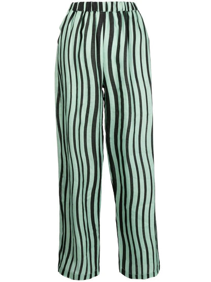 Alya Striped Straight-Leg Trousers