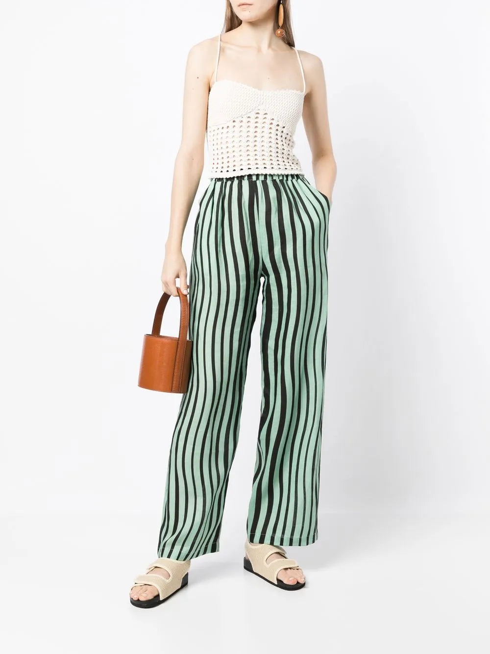 Alya Striped Straight-Leg Trousers