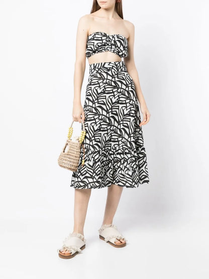 Geometric-Print Bandeau Top