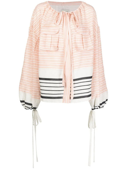 Aida Striped Flared Blouse