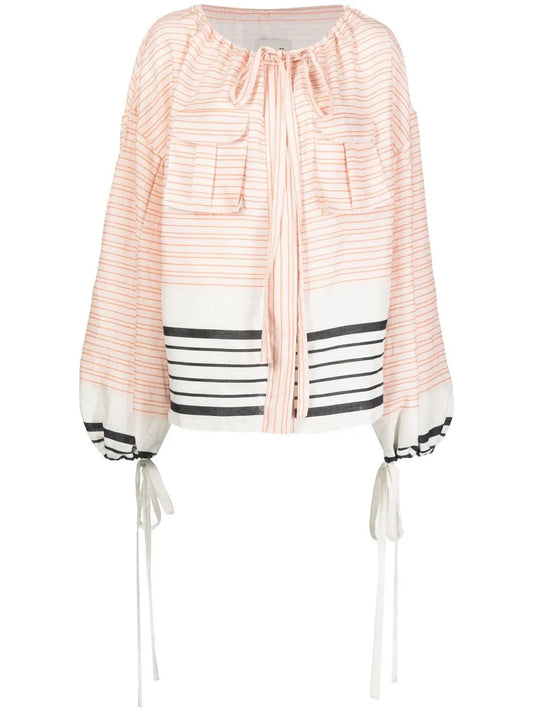 Aida Striped Flared Blouse