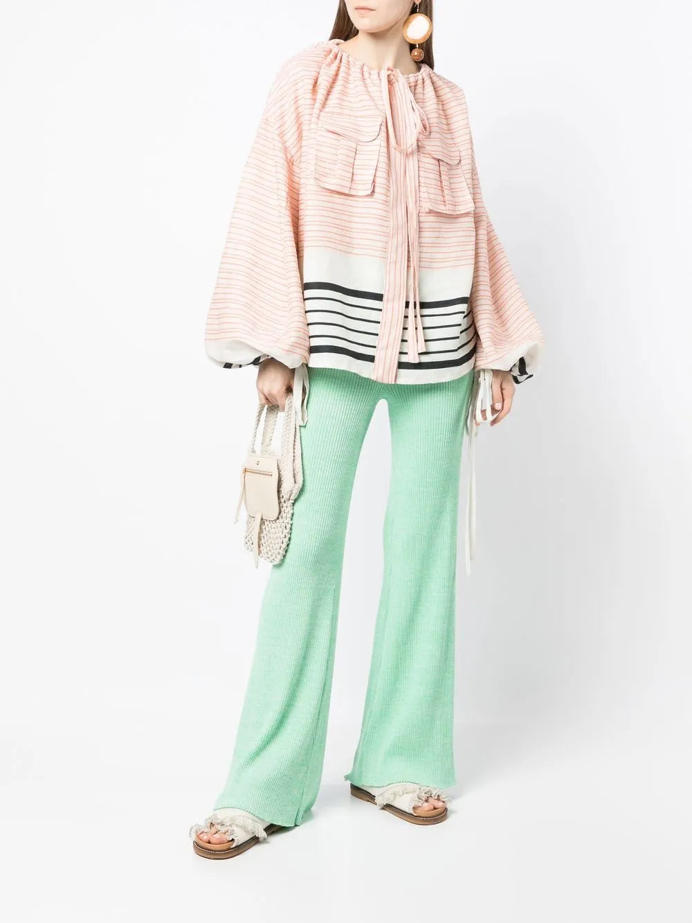 Aida Striped Flared Blouse