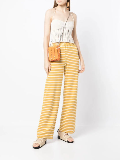 Striped Straight-Leg Trousers