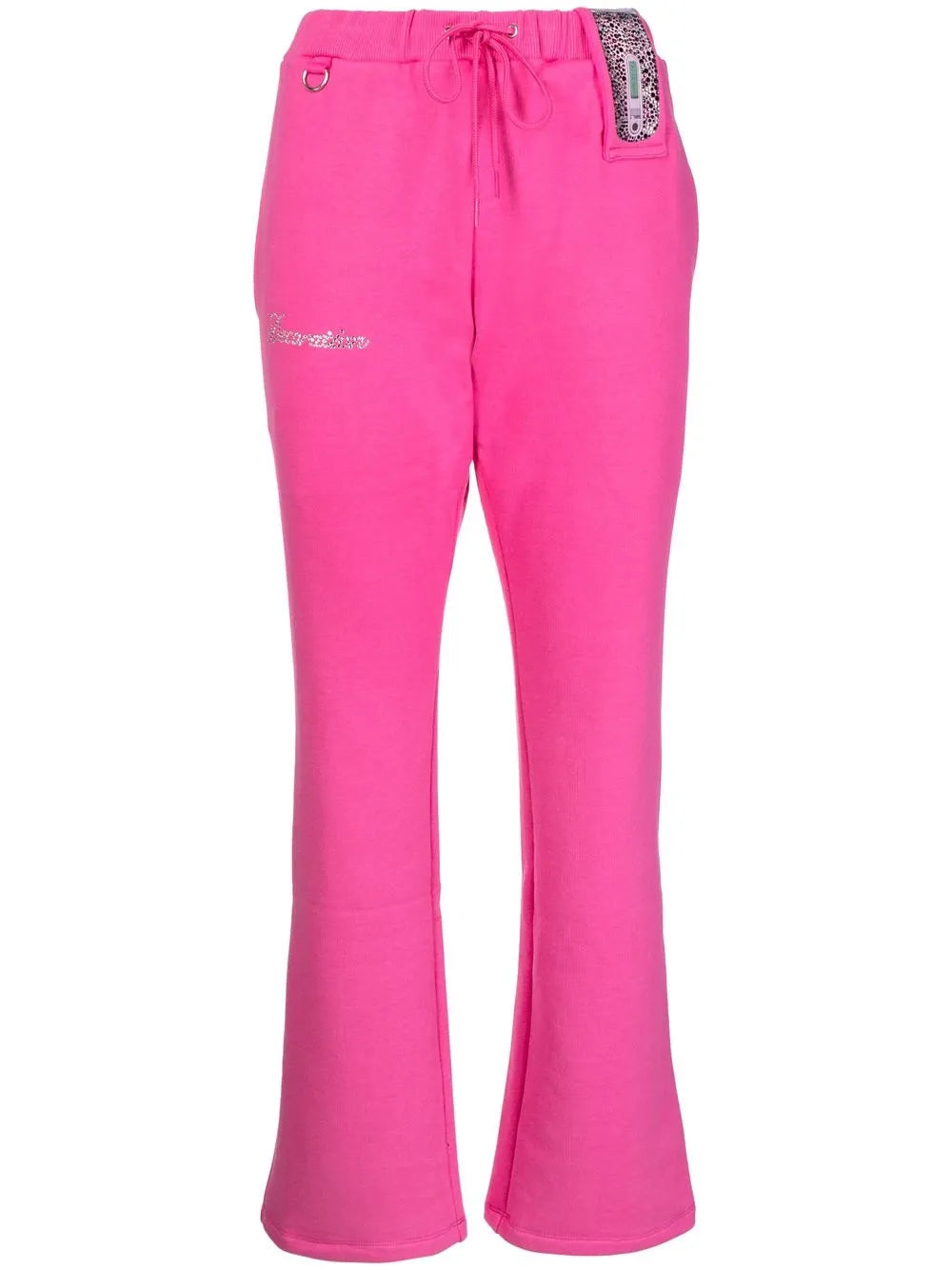 Rhinestone-Logo Detail Track Pants