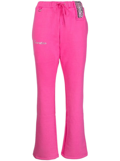 Rhinestone-Logo Detail Track Pants