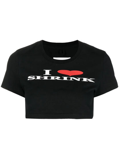 Slogan-Print Cropped T-Shirt
