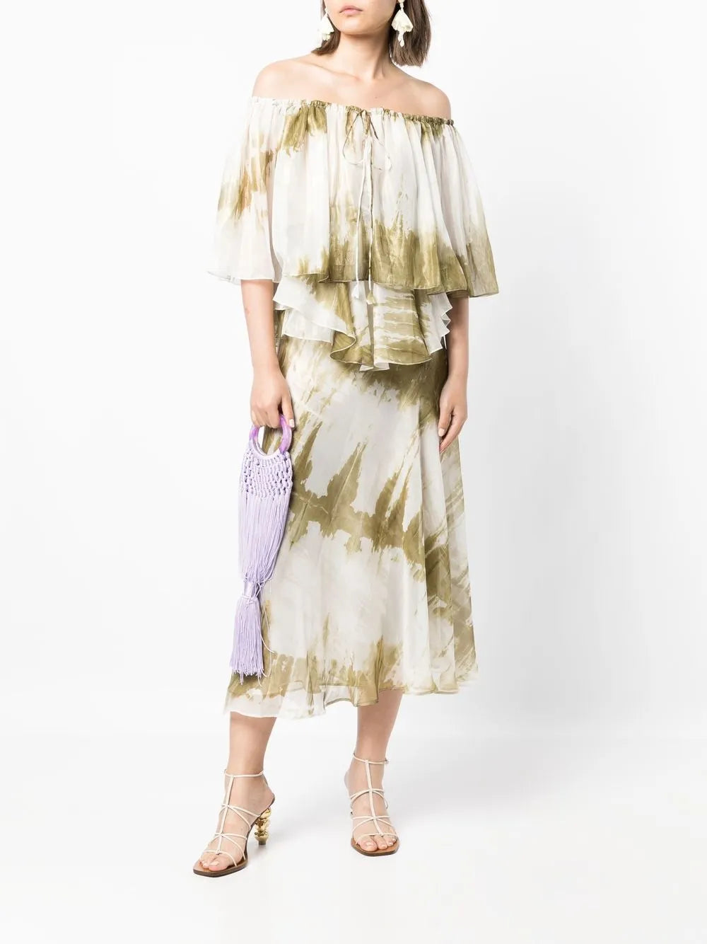 Off-Shoulder Tie-Dye Blouse