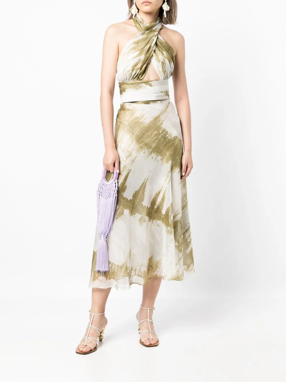 Tie-Dye A-Line Midi Skirt
