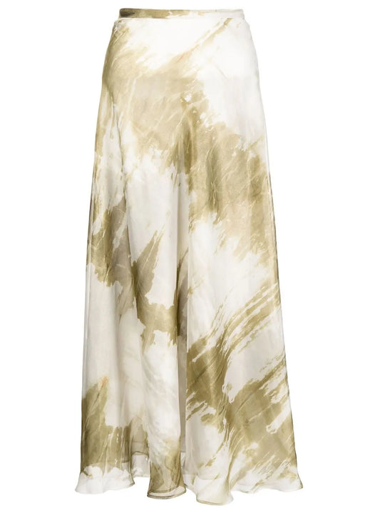 Tie-Dye A-Line Midi Skirt