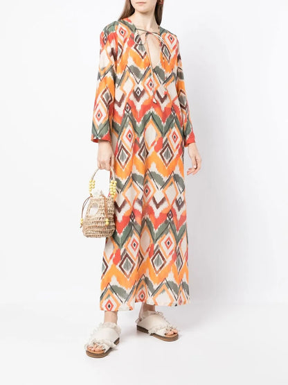 Argentina Geometric-Print Maxi Dress