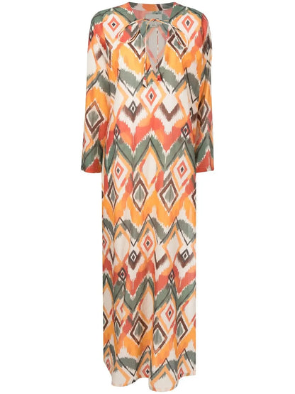 Argentina Geometric-Print Maxi Dress