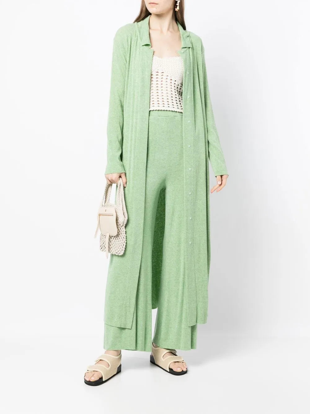 Knitted Long Dress-Trousers Set
