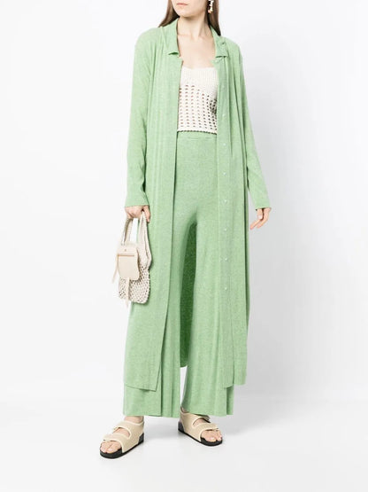 Knitted Long Dress-Trousers Set