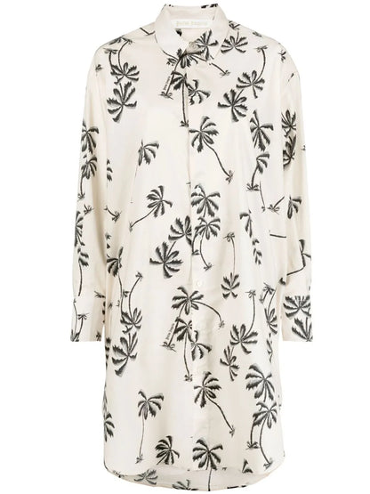 Graphic-Print Cotton Shirt Dress