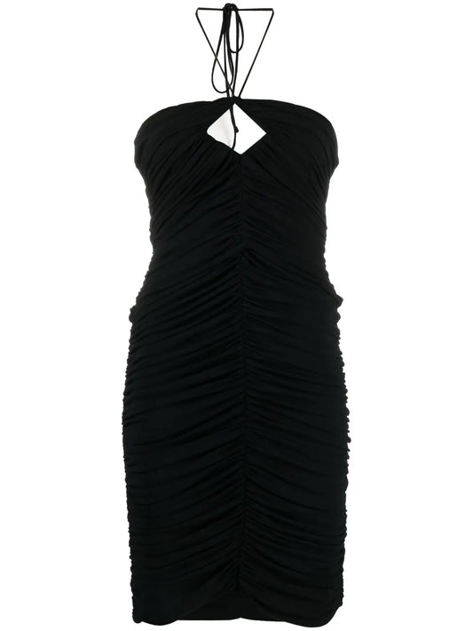 Ruched Halterneck Mini Dress