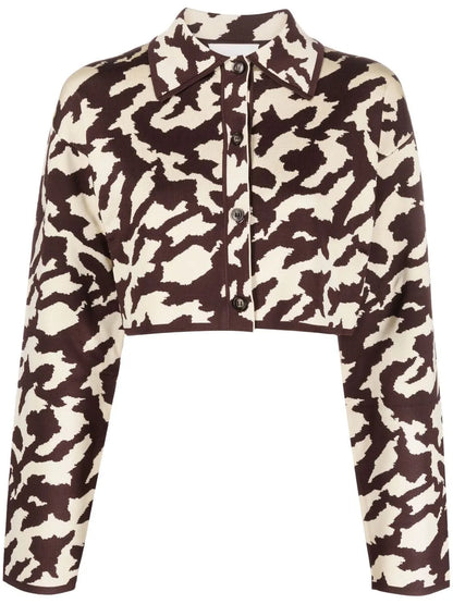 Animal-Print Cropped Jacket