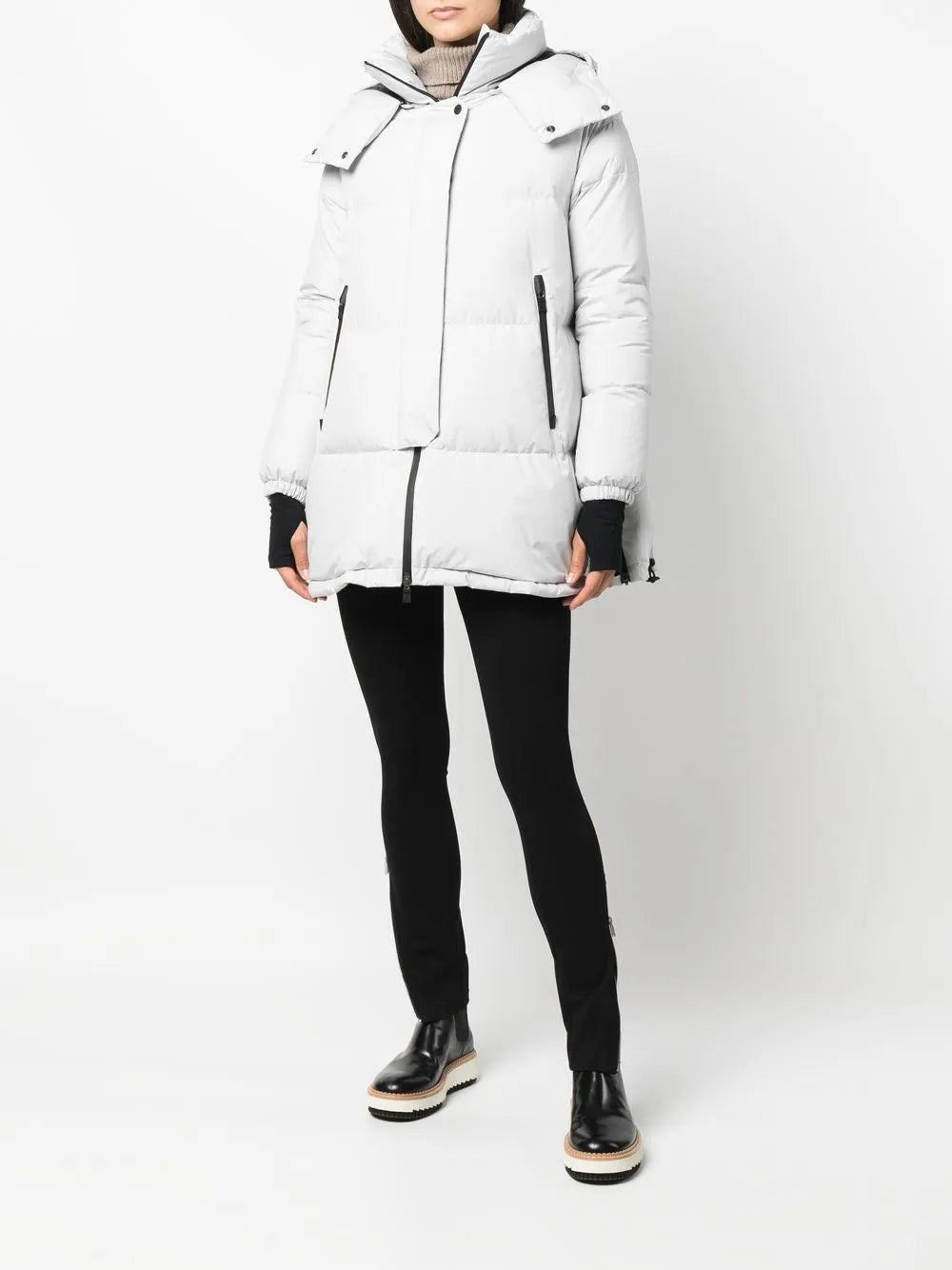 Hooded Feather-Down Padded Coat