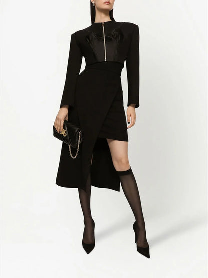 Cropped Bustier-Panel Jacket