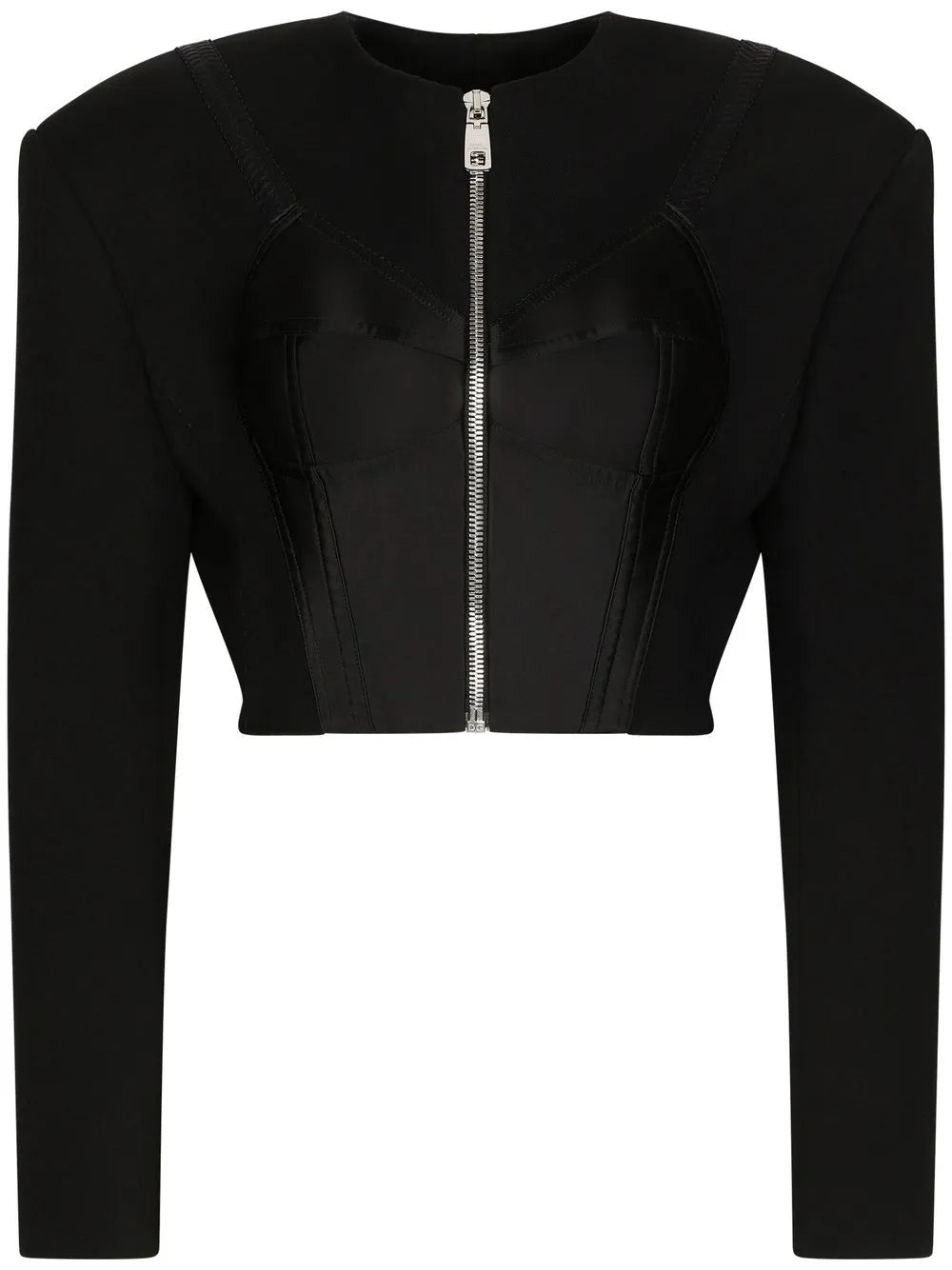 Cropped Bustier-Panel Jacket