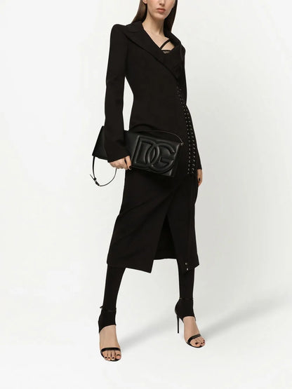 Lace-Up Midi Coat Dress