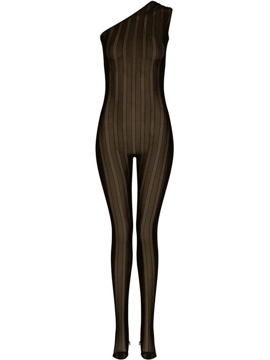 One-Shoulder Jacquard Jumpsuit