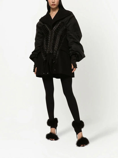 Lace-Up Bomber Jacket