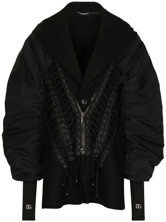 Lace-Up Bomber Jacket