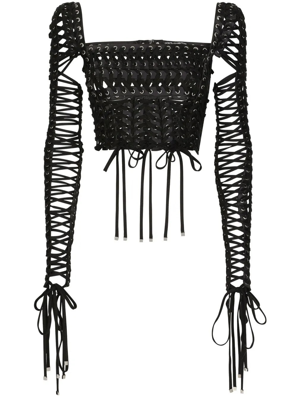 Lace-Up Detailed Bustier Blouse