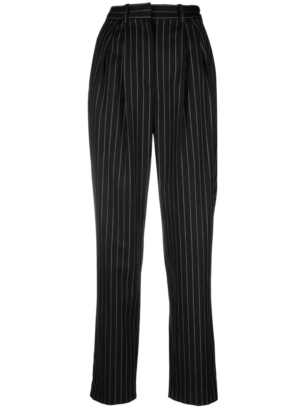 Pinstripe Straight-Leg Trousers