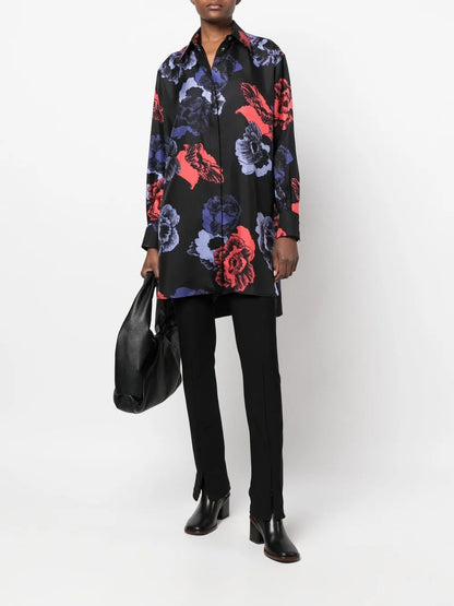 Floral-Print Long-Sleeve Shirt