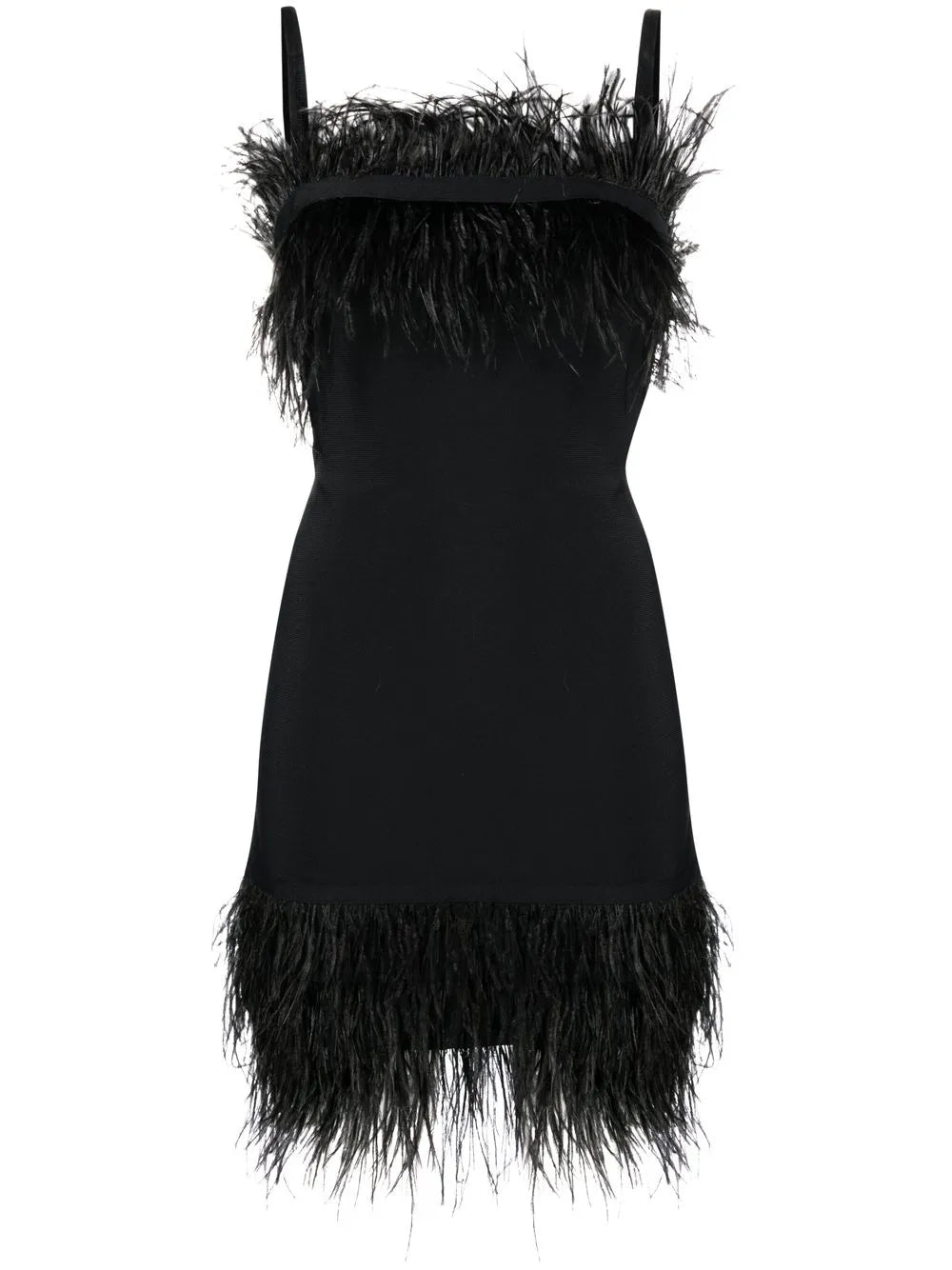 Feather-Trim Minidress