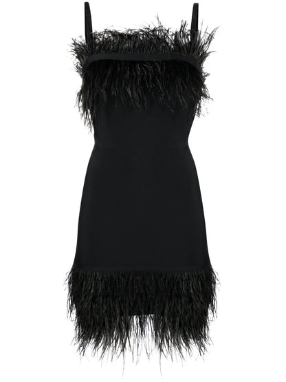 Feather-Trim Minidress